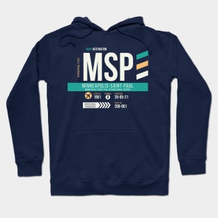 Minneapolis Saint Paul (MSP) Airport Code Baggage Tag Hoodie